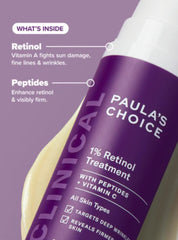 PAULAS CHOICE CLINICAL
1% Retinol Treatment with peptides +vit C