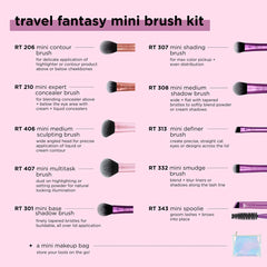 Real Techniques Makeup Brushes Travel Fantasy Mini Set 10 In 1 + Bag
