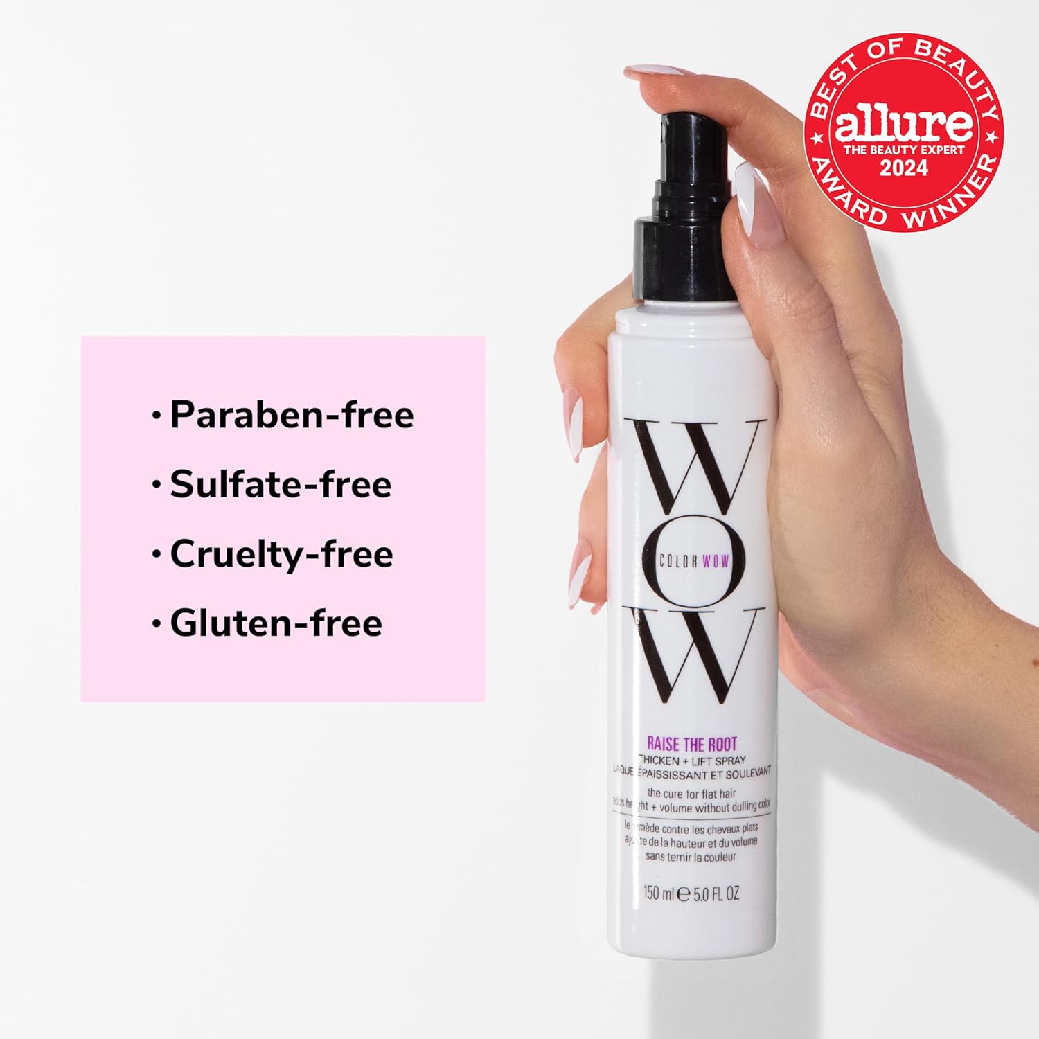 Color Wow Raise the Root Thicken + Lift Spray - All-Day Volume for Fine, Flat Hair without dulling color