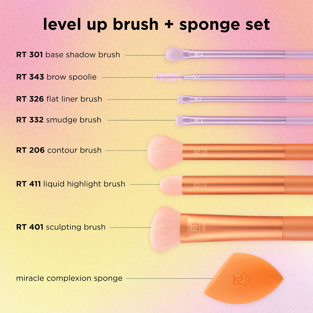 real techniques level up brush + sponge set
