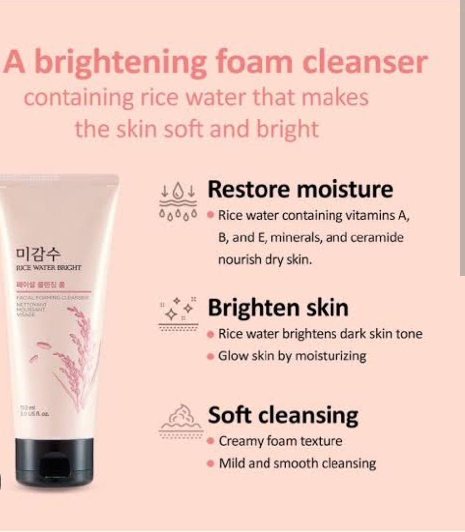 The FaceShop – Rice Water Bright Cleansing Foam 150ml